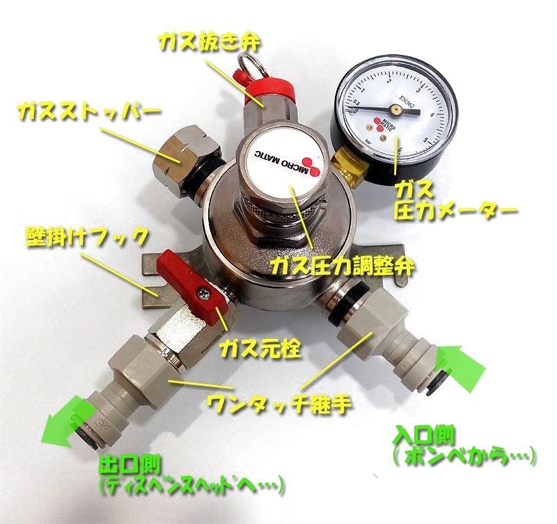 ミニガスアタッチメント ミニガスの使用に！ 出先でビールサーバー使用 